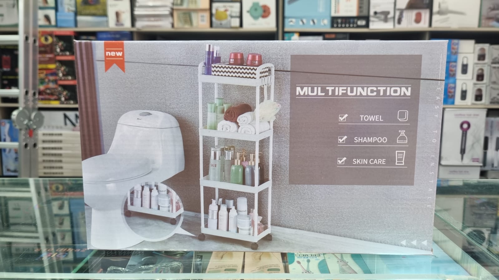 Estantes de plástico multicapa para baño
